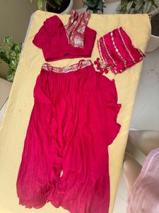 Vibrant Pink Sequined Lehenga Set