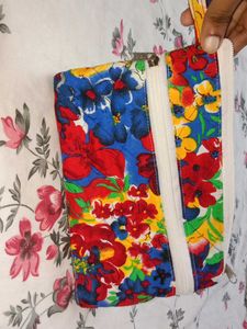 Colorful Floral Zipper Pouch