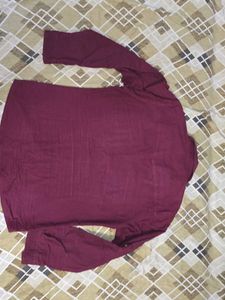 Maroon Corduroy Casual Shirt