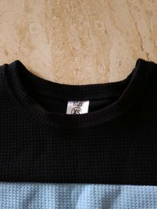 Striped Black &amp; Blue Long Sleeve Top