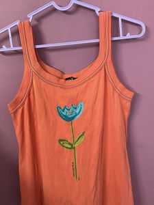 Orange Floral Tank Dress