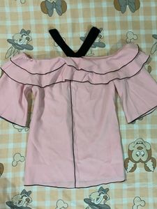 pink off shoulder top