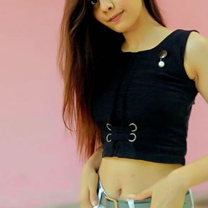 Stylish Black Crop Top