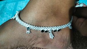 New Design Anklet Black Stone