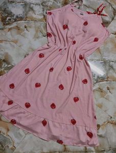 Cute Strawberry Print Dress