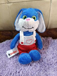 Vintage Collectible Kinder Joy Blue Bunny Plush To