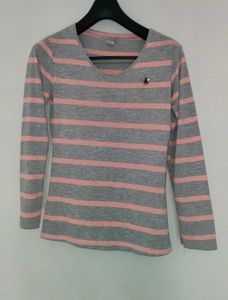 Striped Long Sleeve V-Neck T-Shirt