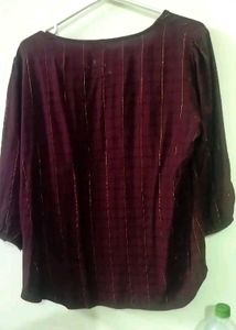 Maroon gold lurex stripe tops.