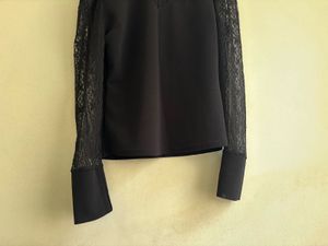 Black Lace Sleeve Top
