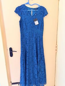 Elegant Blue Lace Dress
