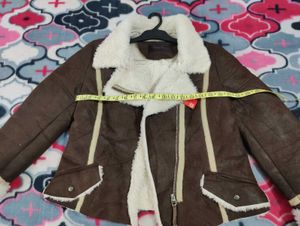 Women Shearling Aviator Suede Jacket