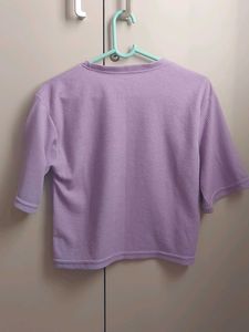 Lilac Ribbed Crop Top