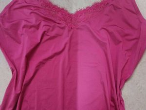 Fuchsia Lace Trim Camisole Top