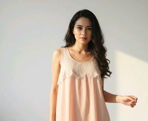 with Freebies ✨ ❤️ Peach Sleeveless Dress