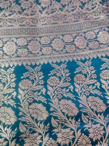 Beautiful Teal Banarasi Silk Saree
