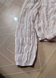Chic White Ruched Crop Top