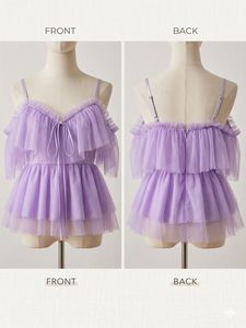 Lavender Tiered Tulle Peplum Camisole – Ruffled Me