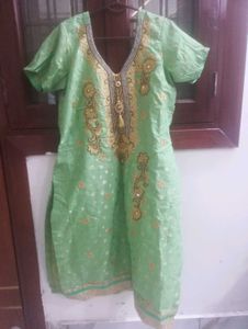 Vibrant Green Kurta with Patiala Pants