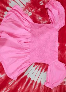 Cute Pink Puff Sleeve Top
