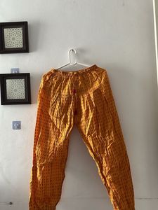 Yellow Printed Ethnic Pants