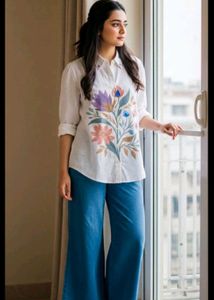 floral print shirt design t-shirt |korean type|