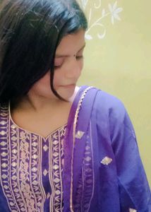 Purple Embroidered Kurti