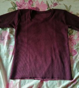 Ribbed Knit Short Sleeve Top