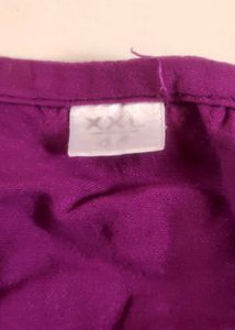 Maternity Purple Gathered Midi Dress