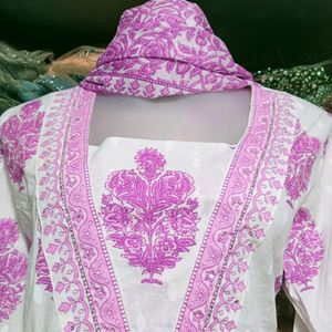 Hand Block Anarkali Set