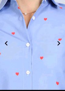 Cute Heart Print Blue Shirt with trouser black