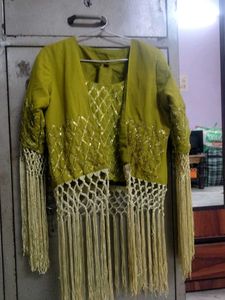 Boho Chic Embellished Jacket &amp; Blouse Set