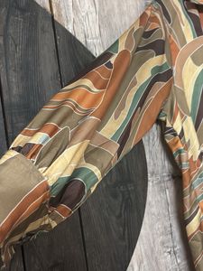 Boho Abstract Print Button-Up Tunic