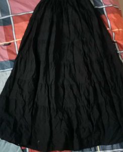 Boho Tiered Black Maxi Skirt