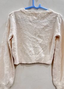 White Laced Women Button Down Top