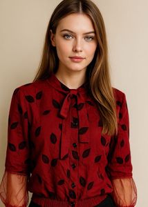 Red Floral Blouse