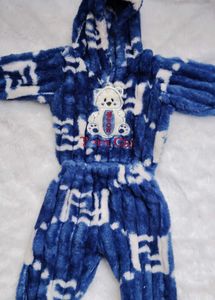 Cozy Blue Bear Faux Fur Hoodie &amp; Pants Set