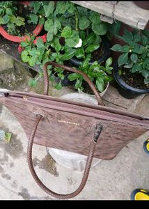 Embossed Leather Tote Bag