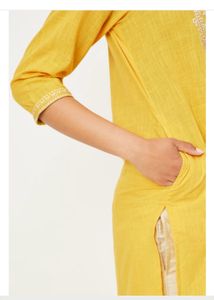 Embroidered Yellow Kurta