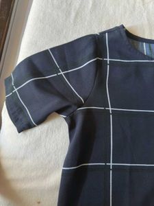 Chic Navy &amp; White Grid Dress