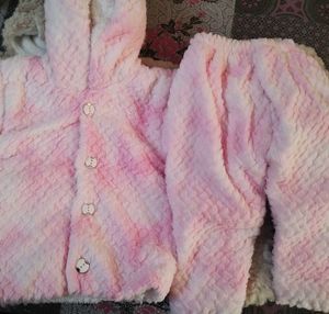Adorable Fur Bunny Jacket and bottom
