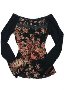 Boho Floral Print Off-Shoulder Top