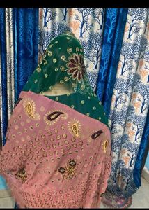 Embroidered saree with blowse