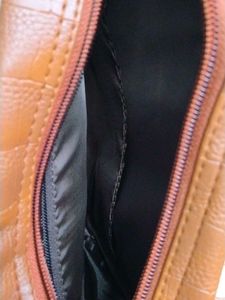 Brown Faux Croc Crossbody Bag