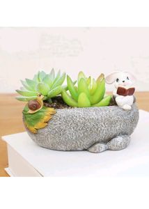 Rabit Reading Flower Pot