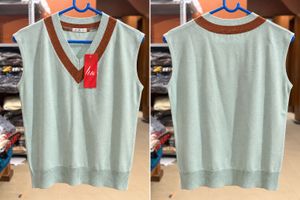 Mint Green V-Neck Knit Top