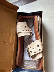 Dressberry Cream Buckled Flats (with box)