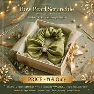 Elegant Bow Pearl Scrunchie
