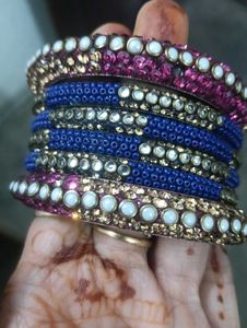 Sparkling Beaded Bangle Set