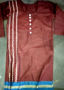 Elegant Brown Kurta with Embellishments