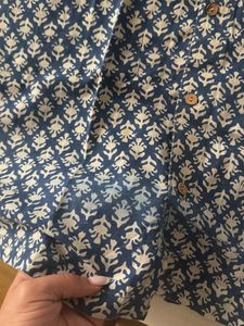 Blue &amp; White Printed Kurta Shirt